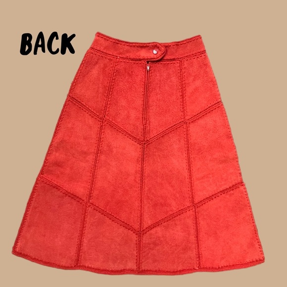 VINTAGE 70s burnt red 2 pc suede leather set - Picture 7 of 11